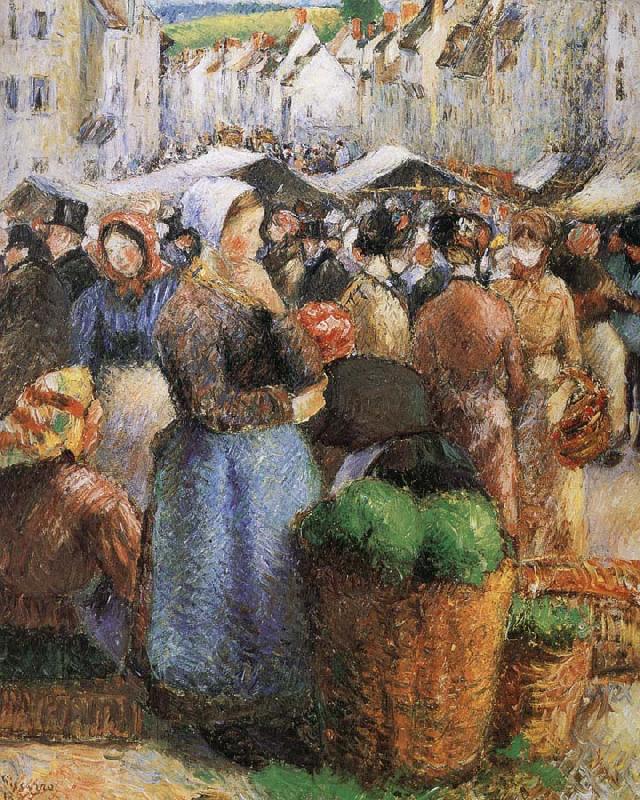 Camille Pissarro market Spain oil painting art